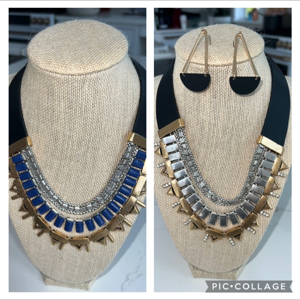Stella & Dot Gold and Blue Necklace 
“The Natalie”